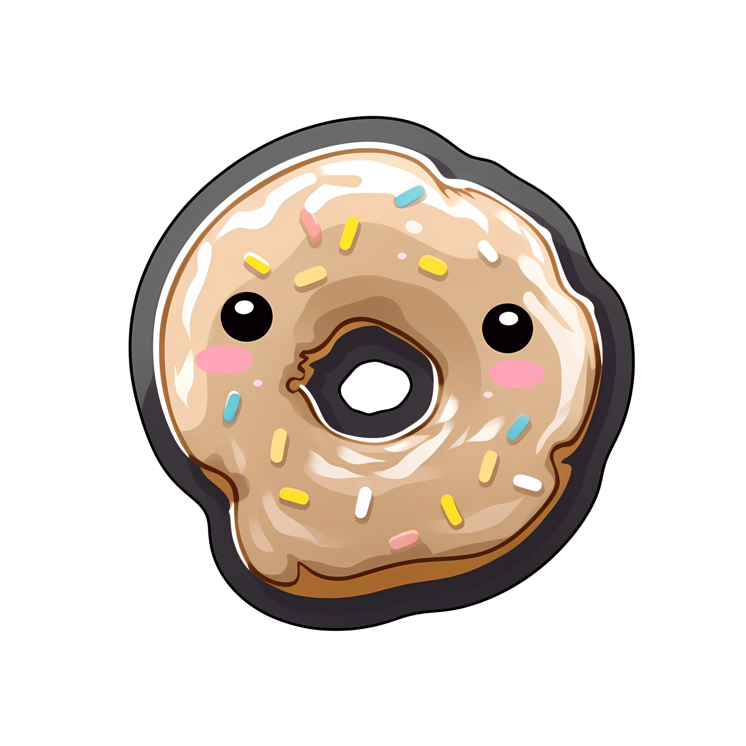 Kawaii donut sticker isolated on transparent background #27789