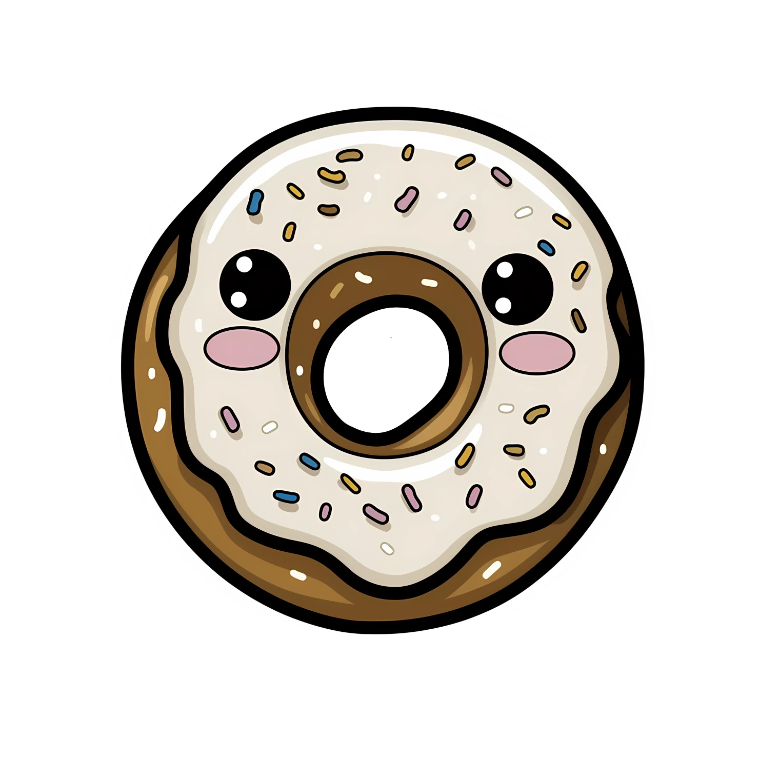 Kawaii donut sticker isolated on transparent background #27790