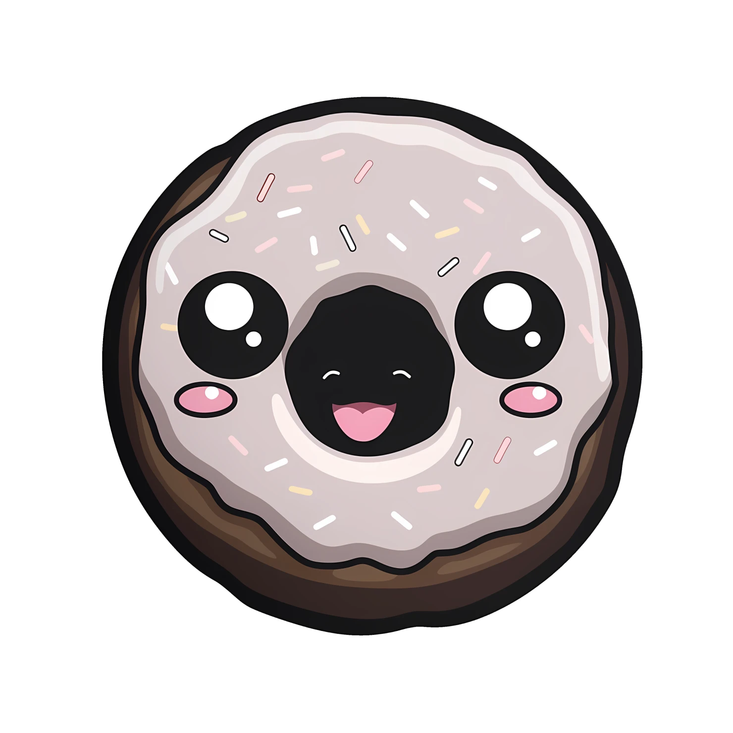 Kawaii donut sticker isolated on transparent background #27792