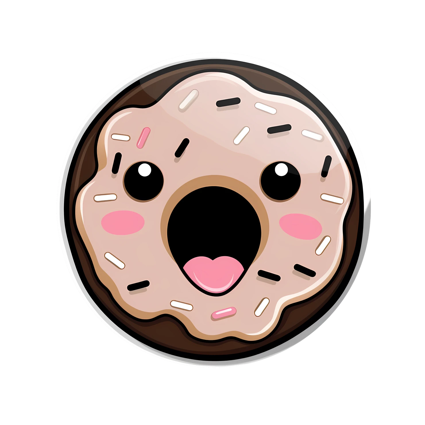 Kawaii donut sticker isolated on transparent background #27793