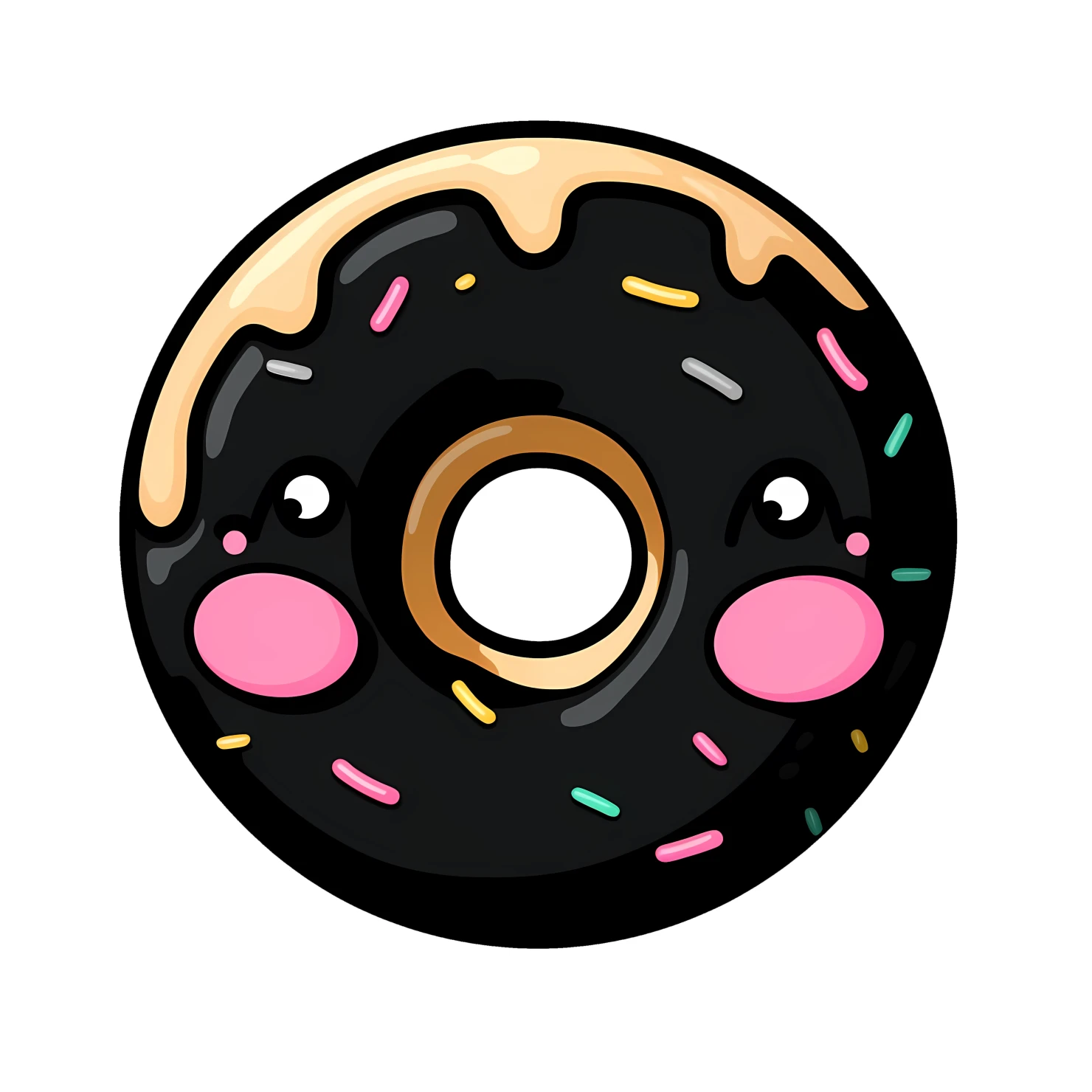 Kawaii donut sticker isolated on transparent background #27794