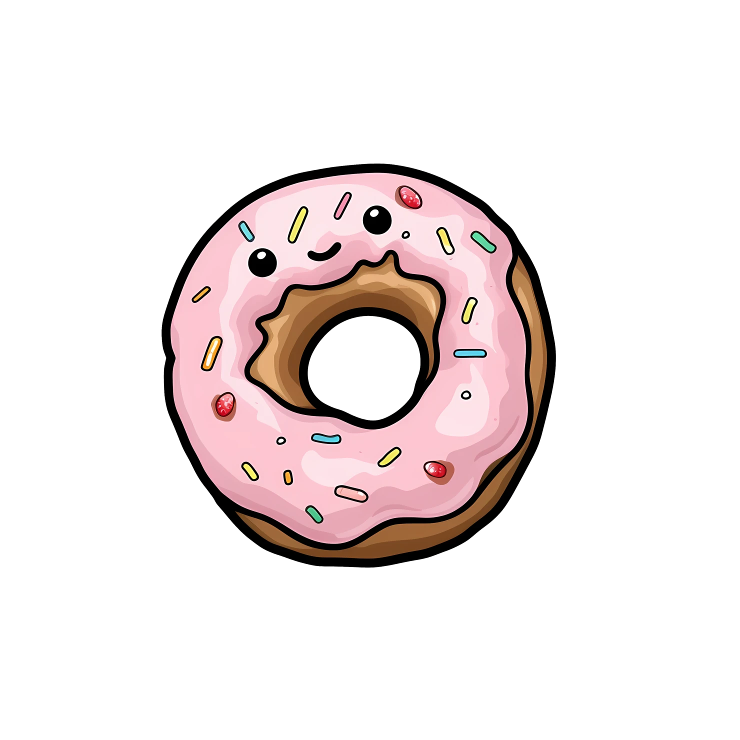 Kawaii donut sticker isolated on transparent background #27795