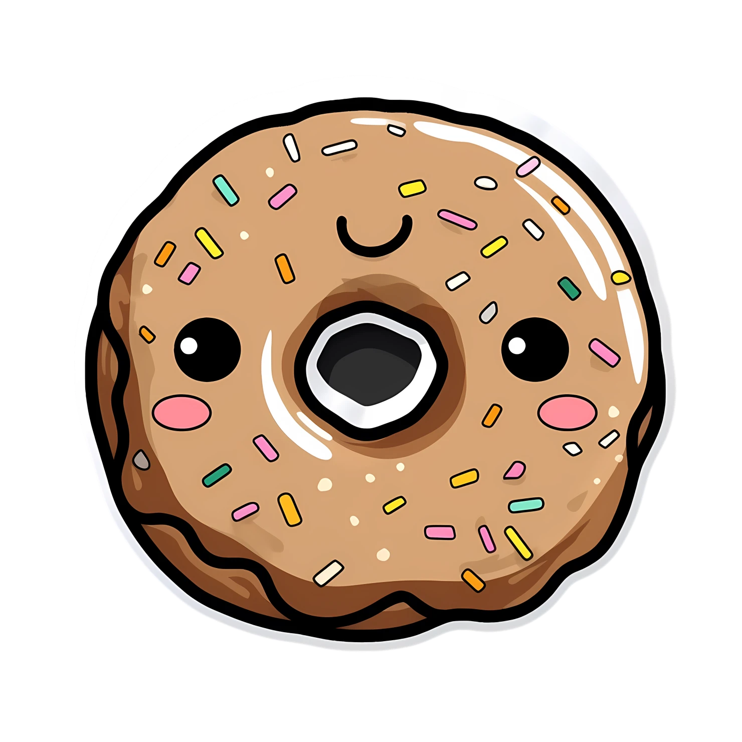 Kawaii donut sticker isolated on transparent background #27796