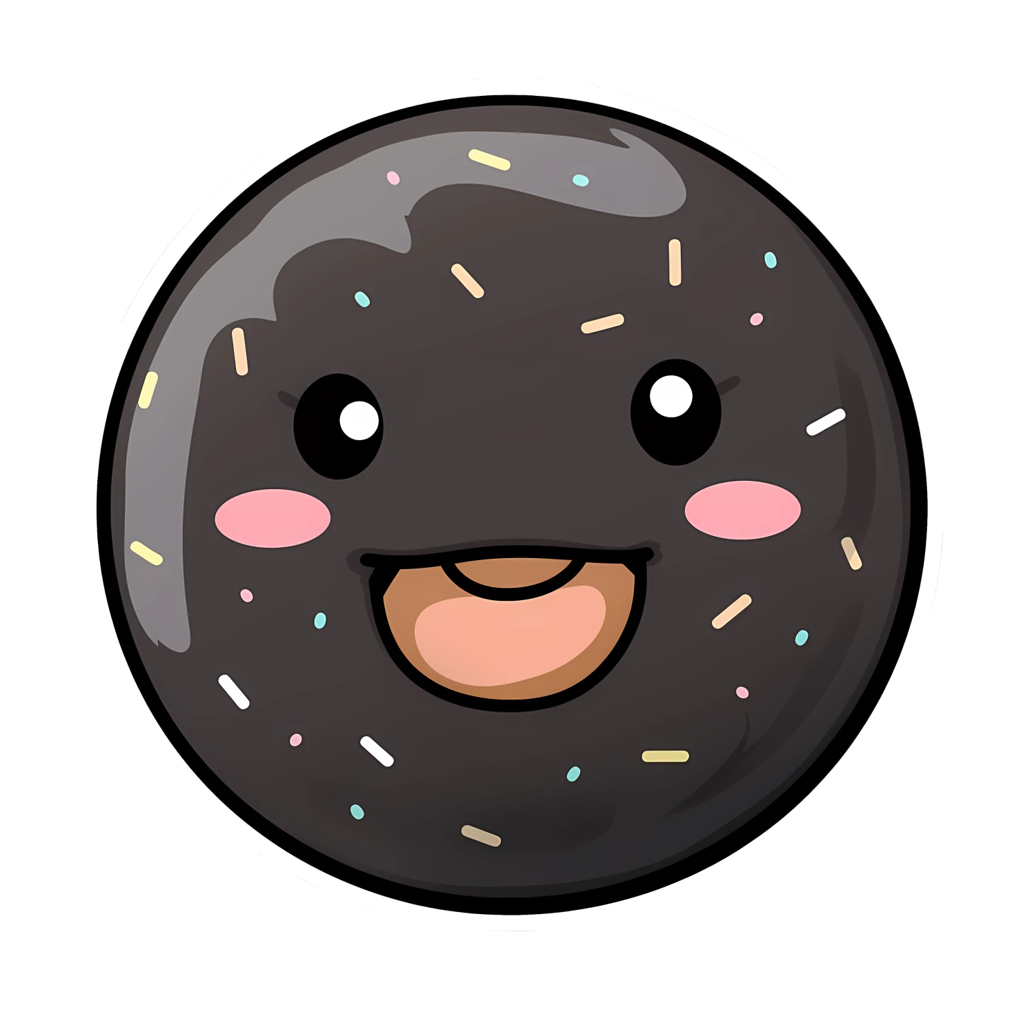 Kawaii donut sticker isolated on transparent background #27797