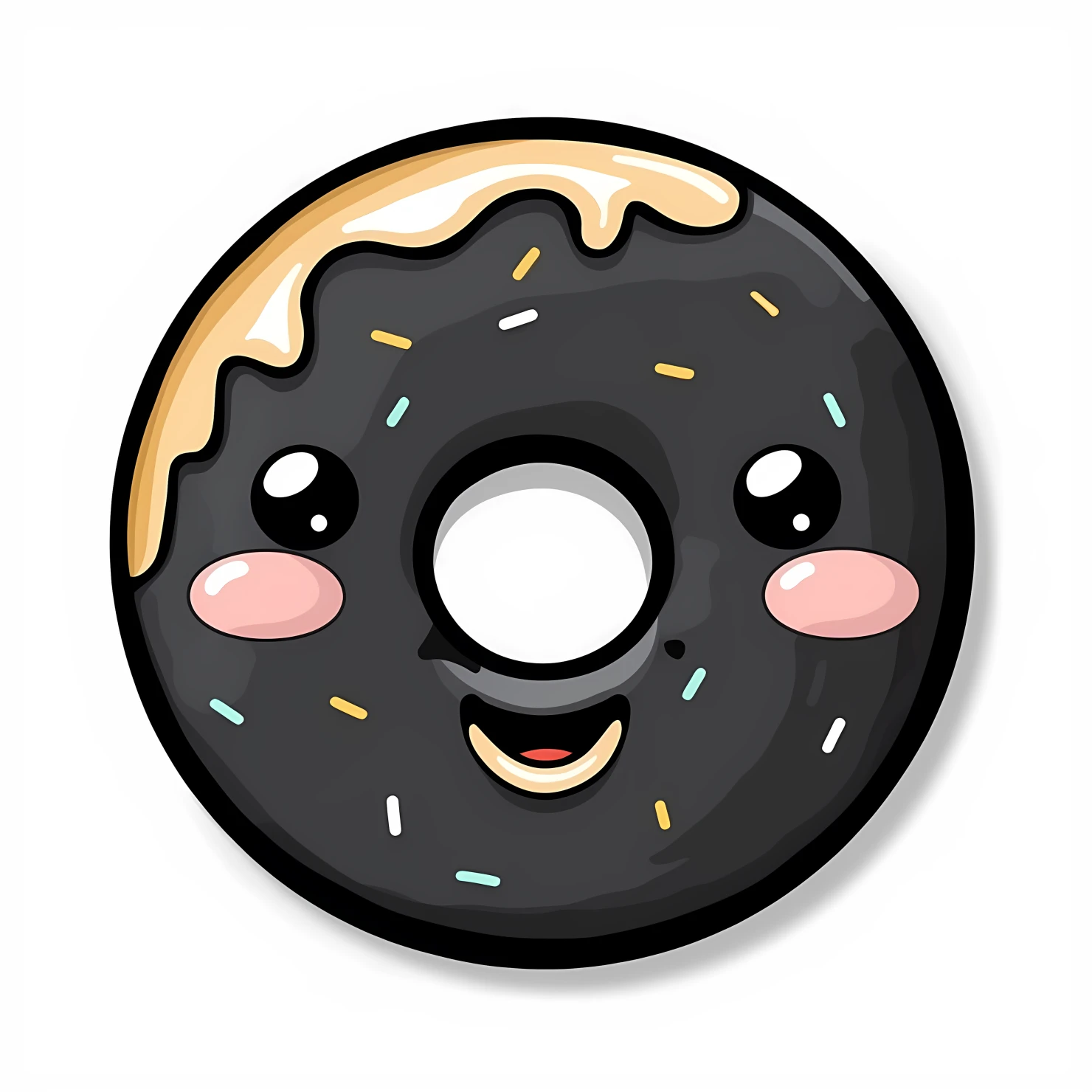 Kawaii donut sticker isolated on transparent background #27798