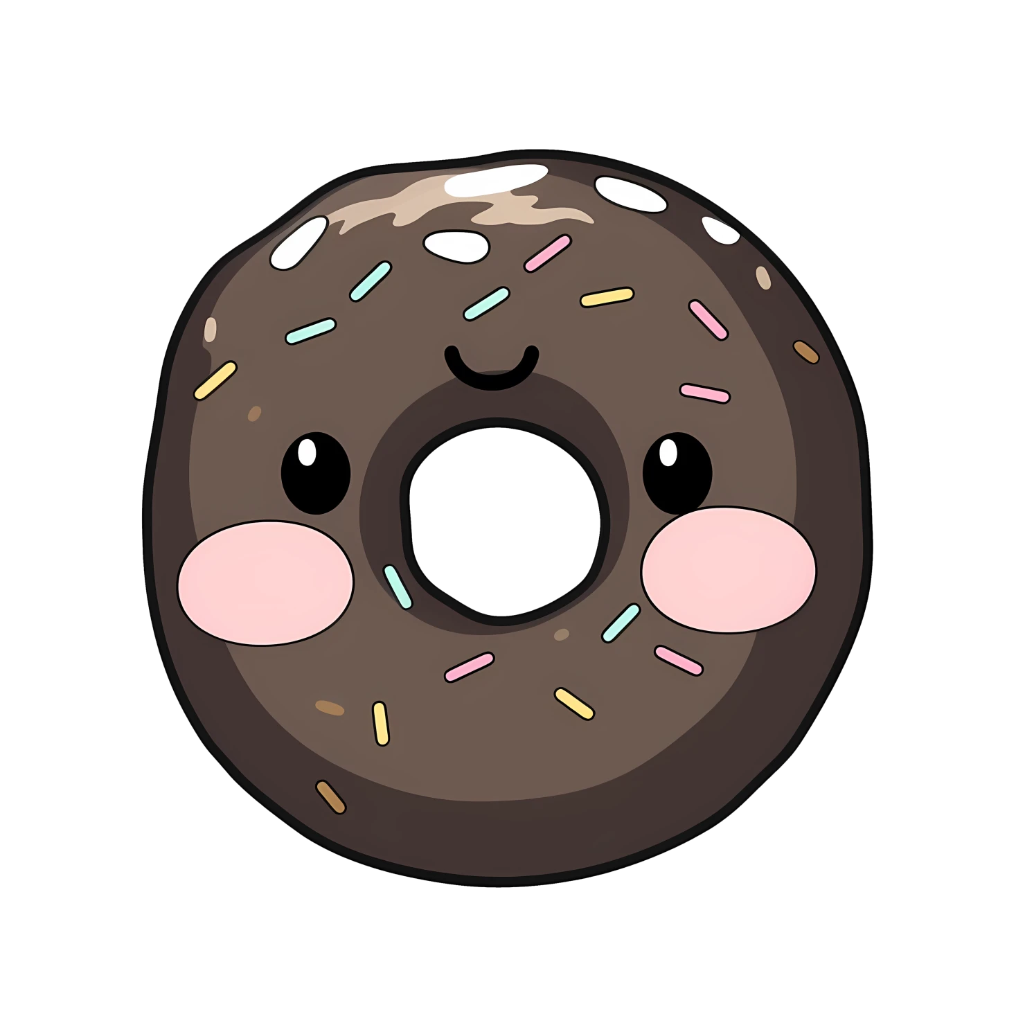 Kawaii donut sticker isolated on transparent background #27799