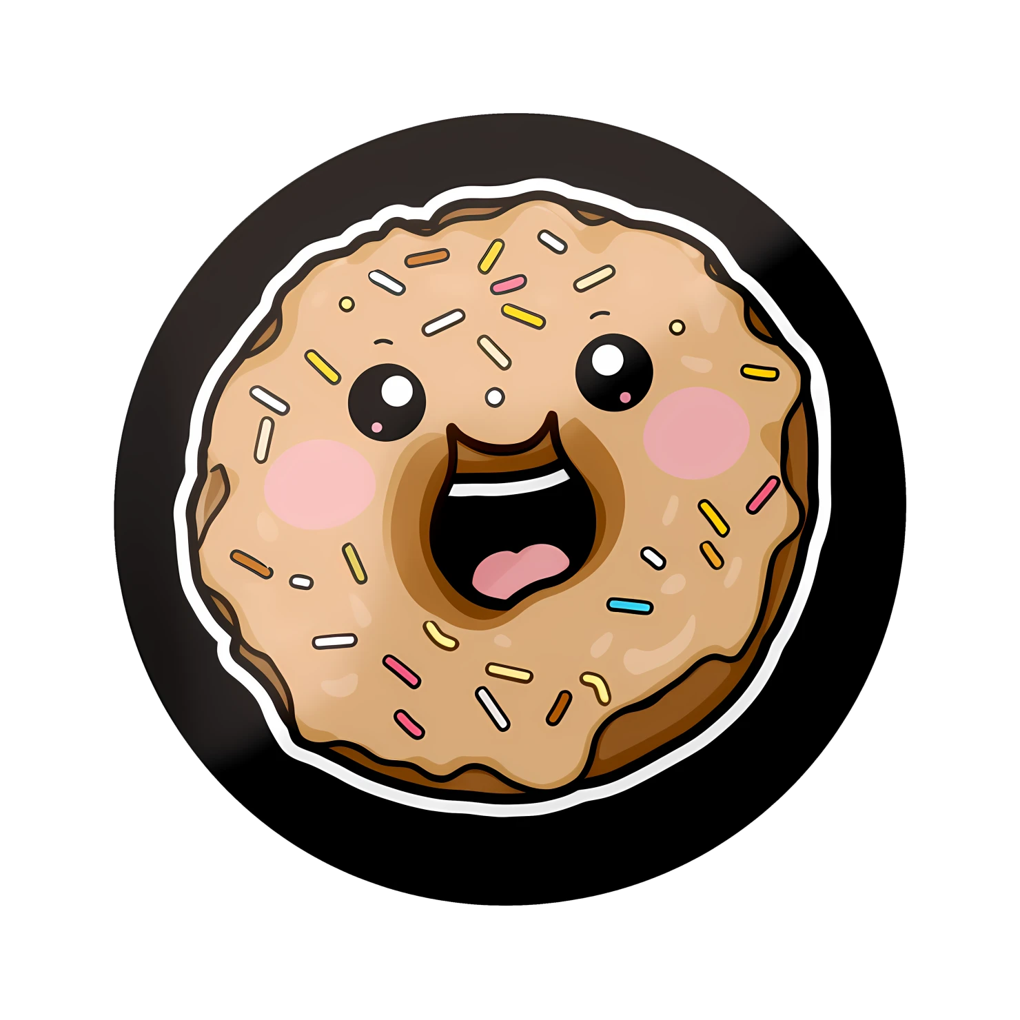 Kawaii donut sticker isolated on transparent background #27800