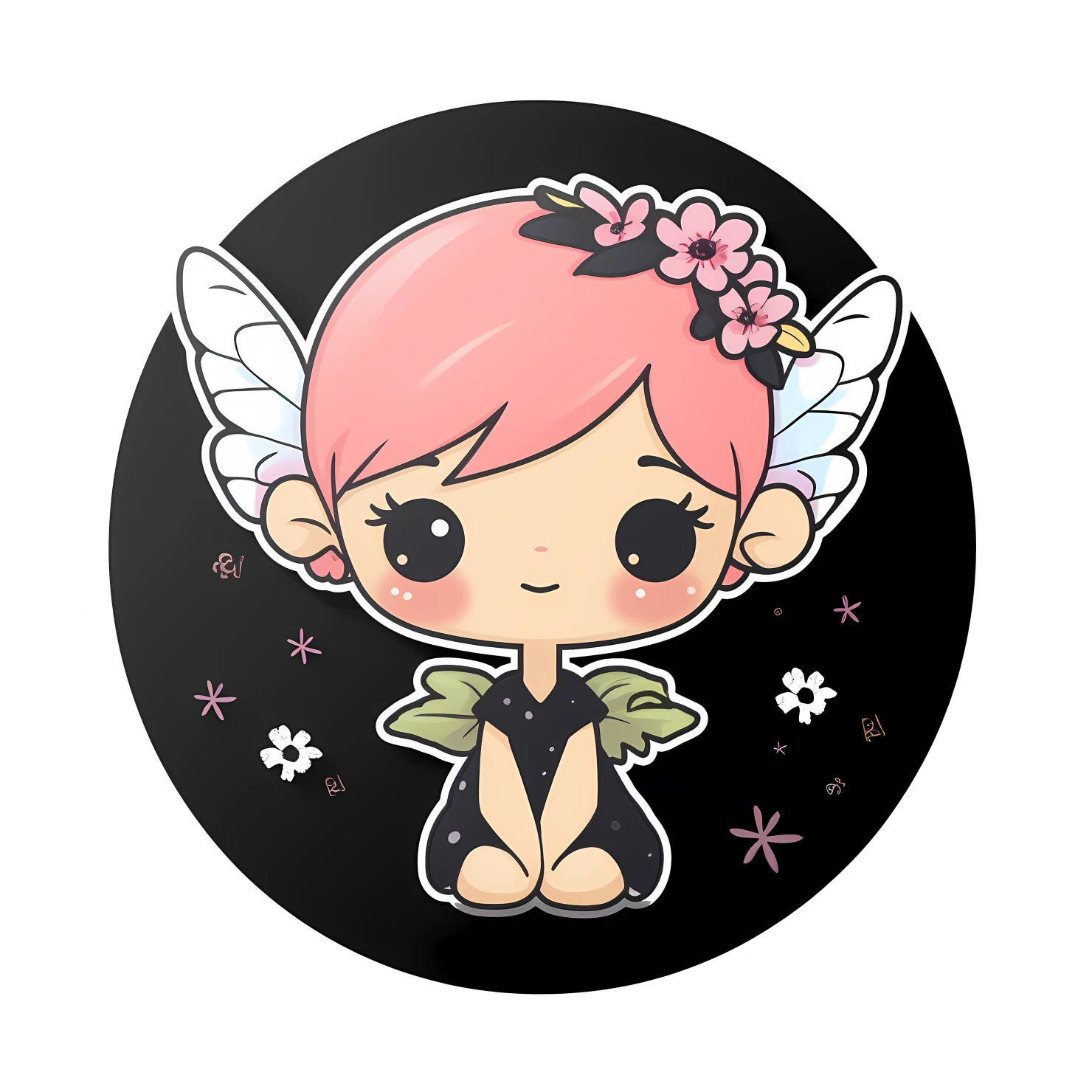 Kawaii fairy sticker isolated on transparent background #27803