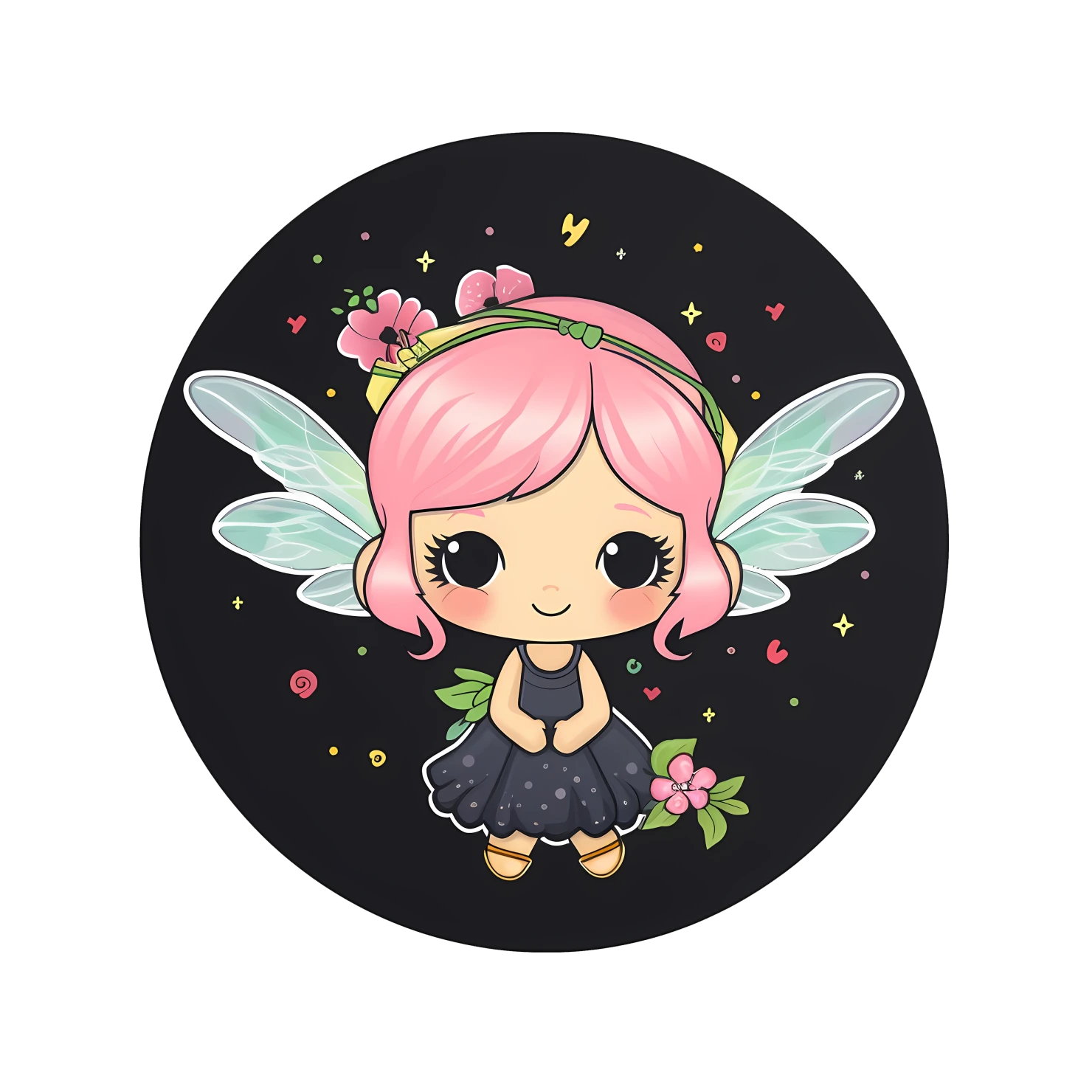 Kawaii fairy sticker isolated on transparent background #27804