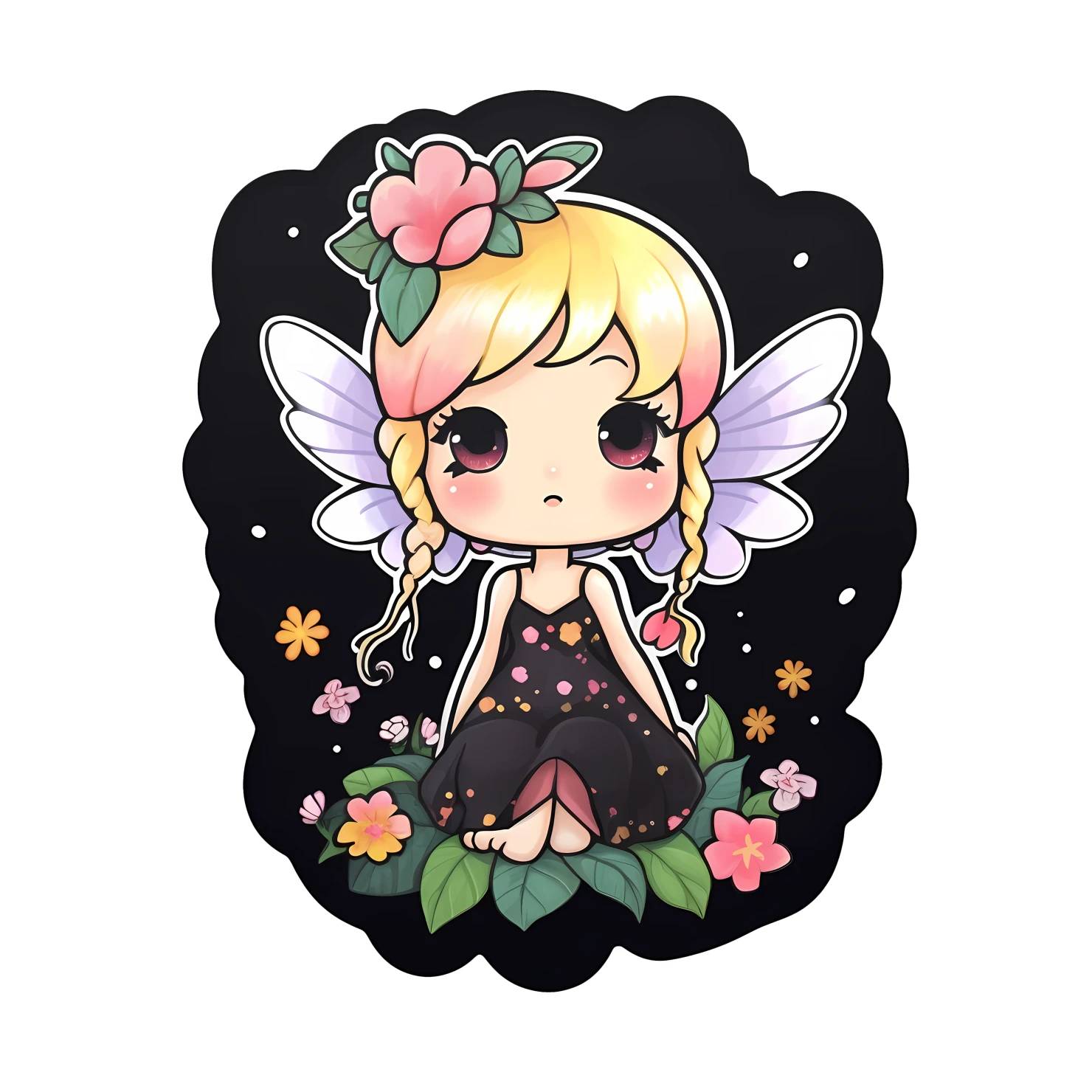 Kawaii fairy sticker isolated on transparent background #27807
