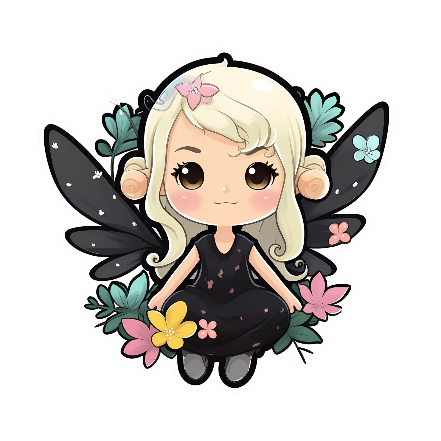 Kawaii fairy sticker isolated on transparent background #27809