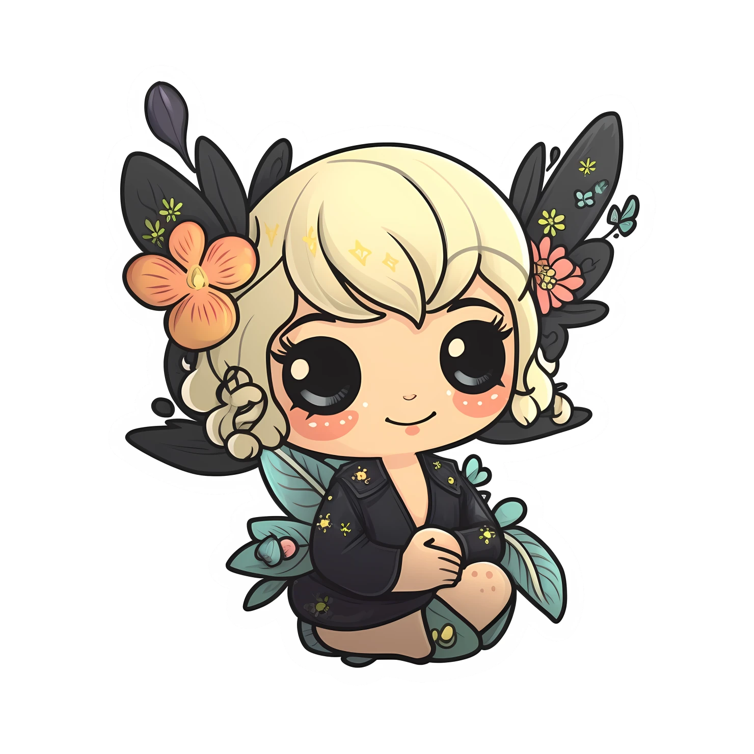 Kawaii fairy sticker isolated on transparent background #27810