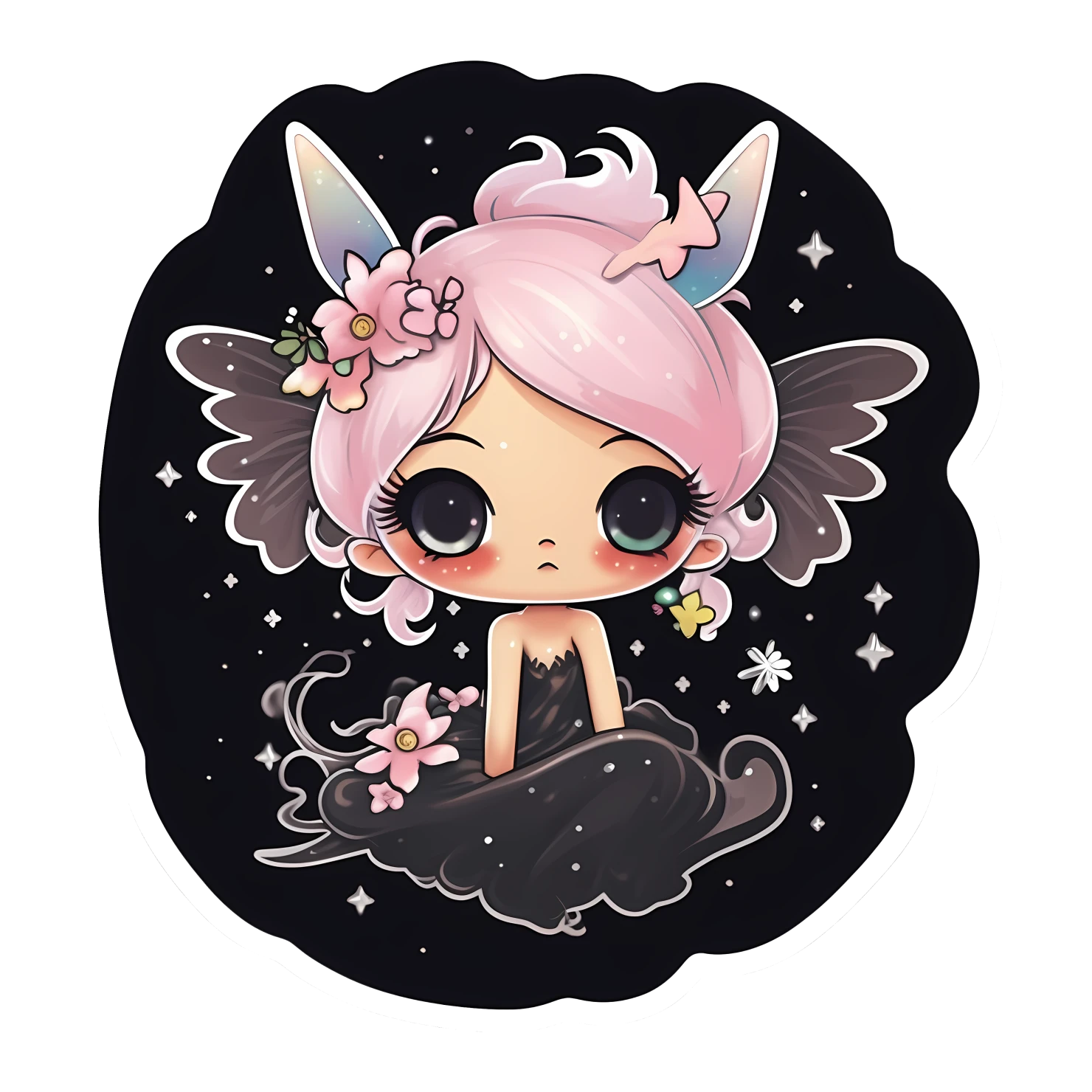 Kawaii fairy sticker isolated on transparent background #27814
