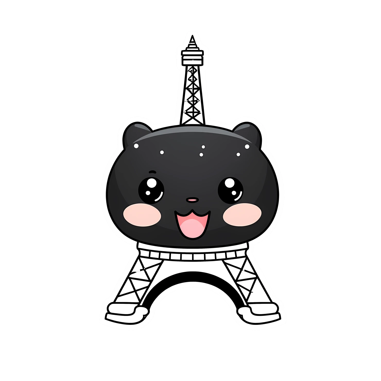 Kawaii Eiffel tower sticker isolated on transparent background #27847