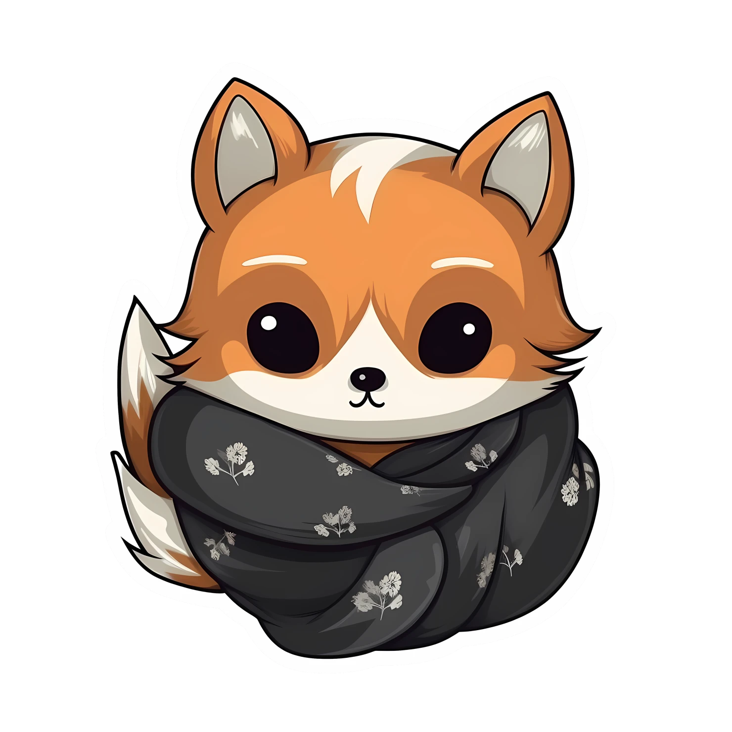 Kawaii fox sticker isolated on transparent background #27849