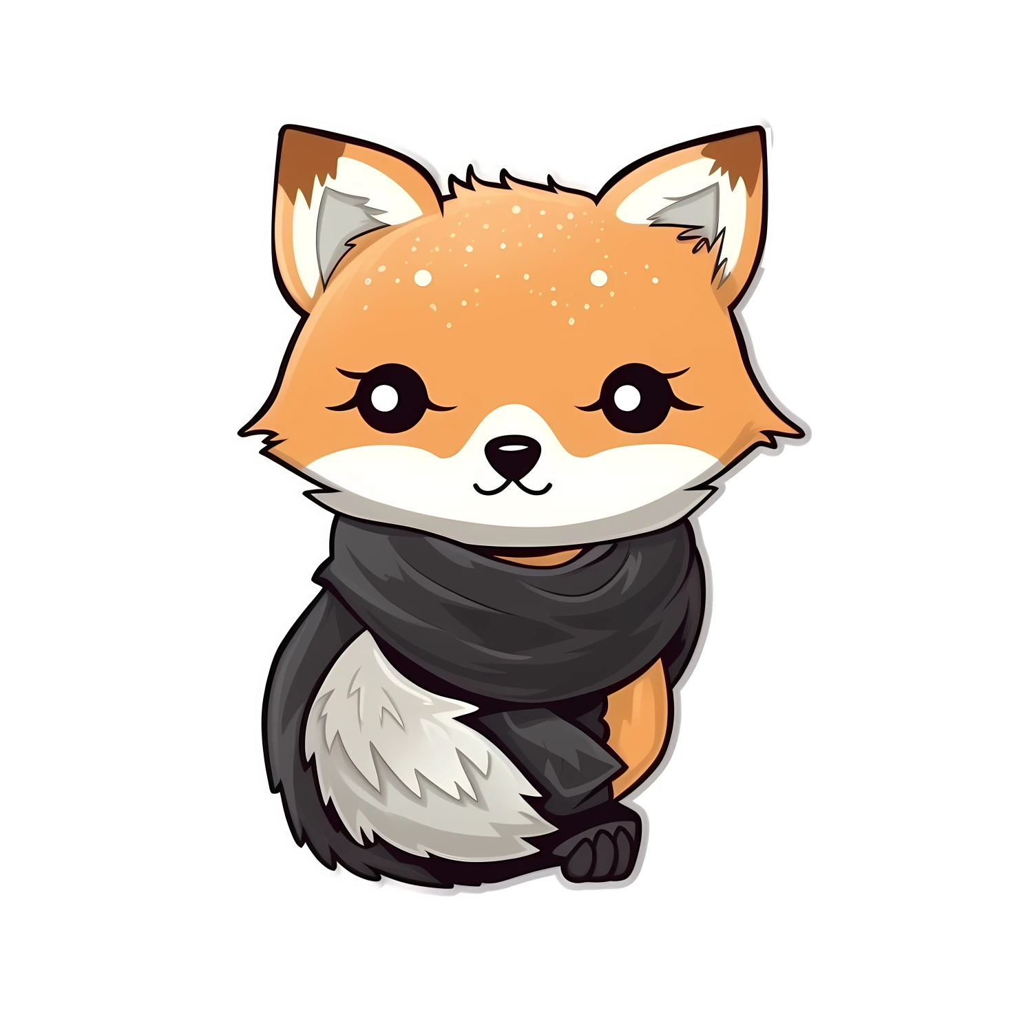 Kawaii fox sticker isolated on transparent background #27850