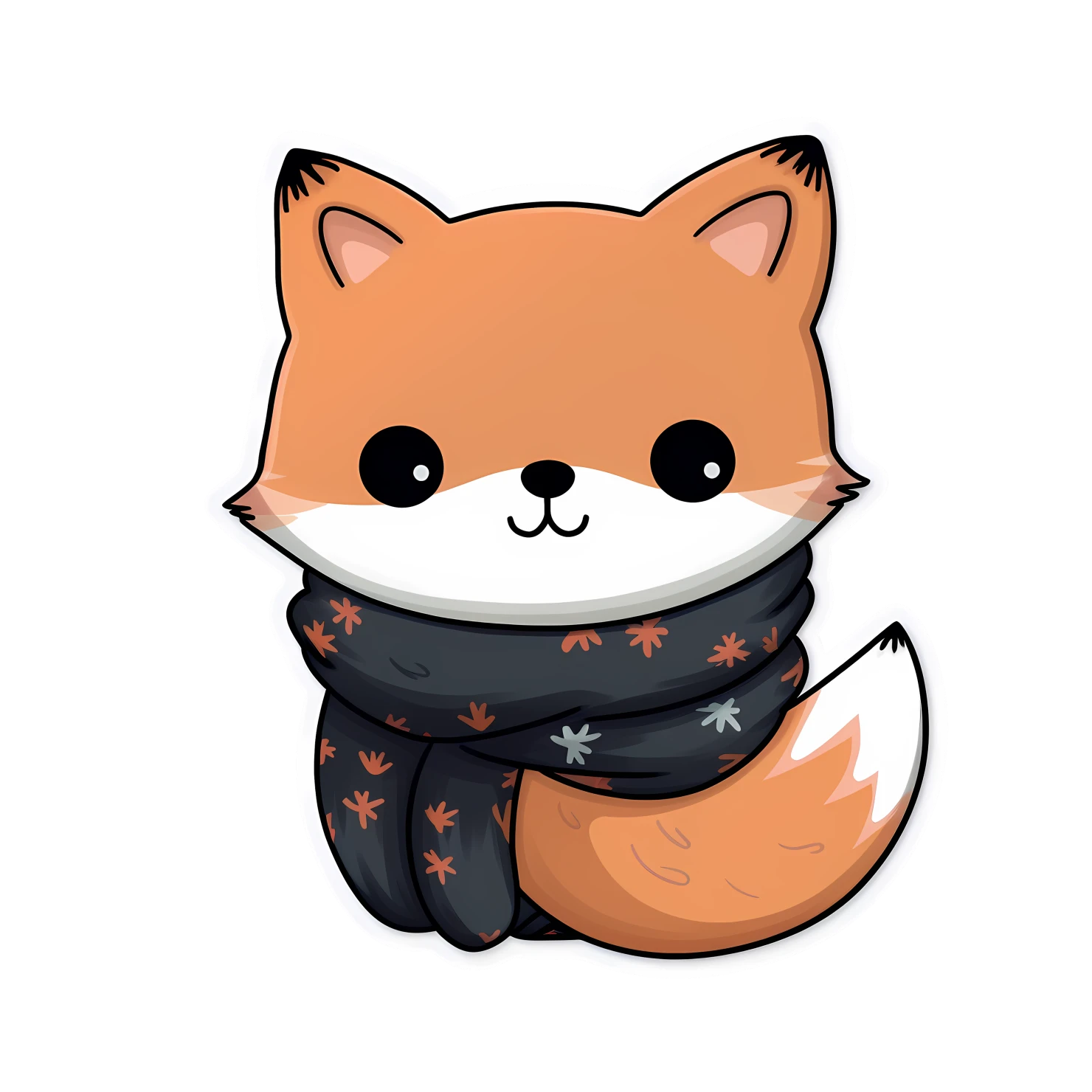 Kawaii fox sticker isolated on transparent background #27852