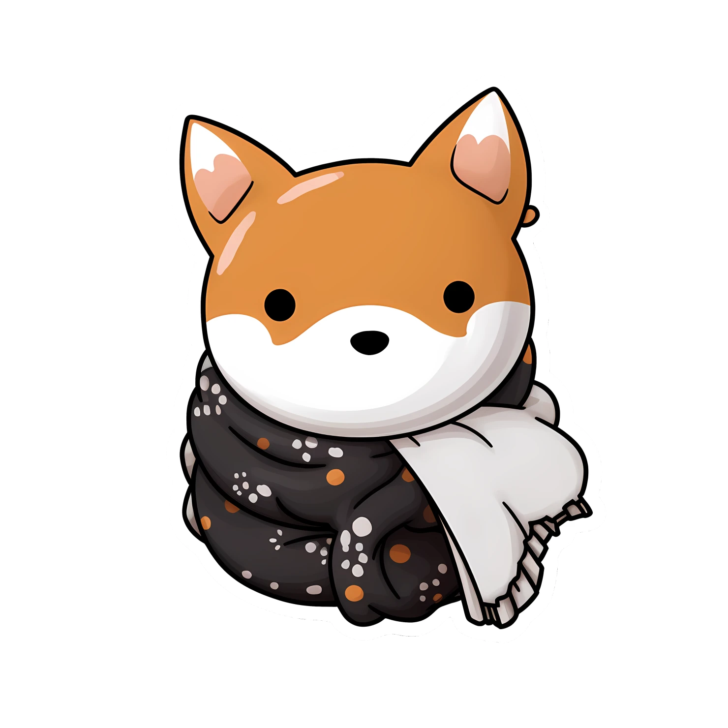 Kawaii fox sticker isolated on transparent background #27853