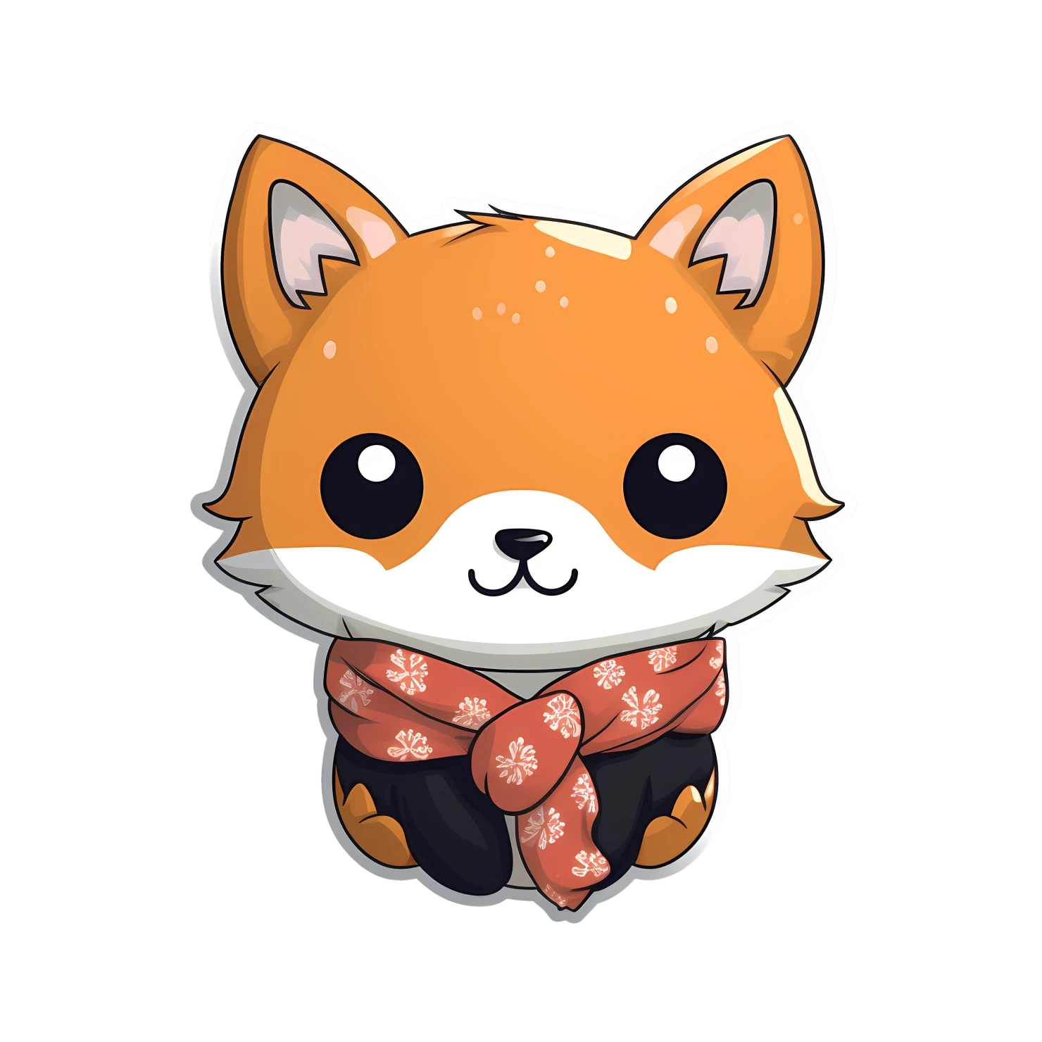 Kawaii fox sticker isolated on transparent background #27854