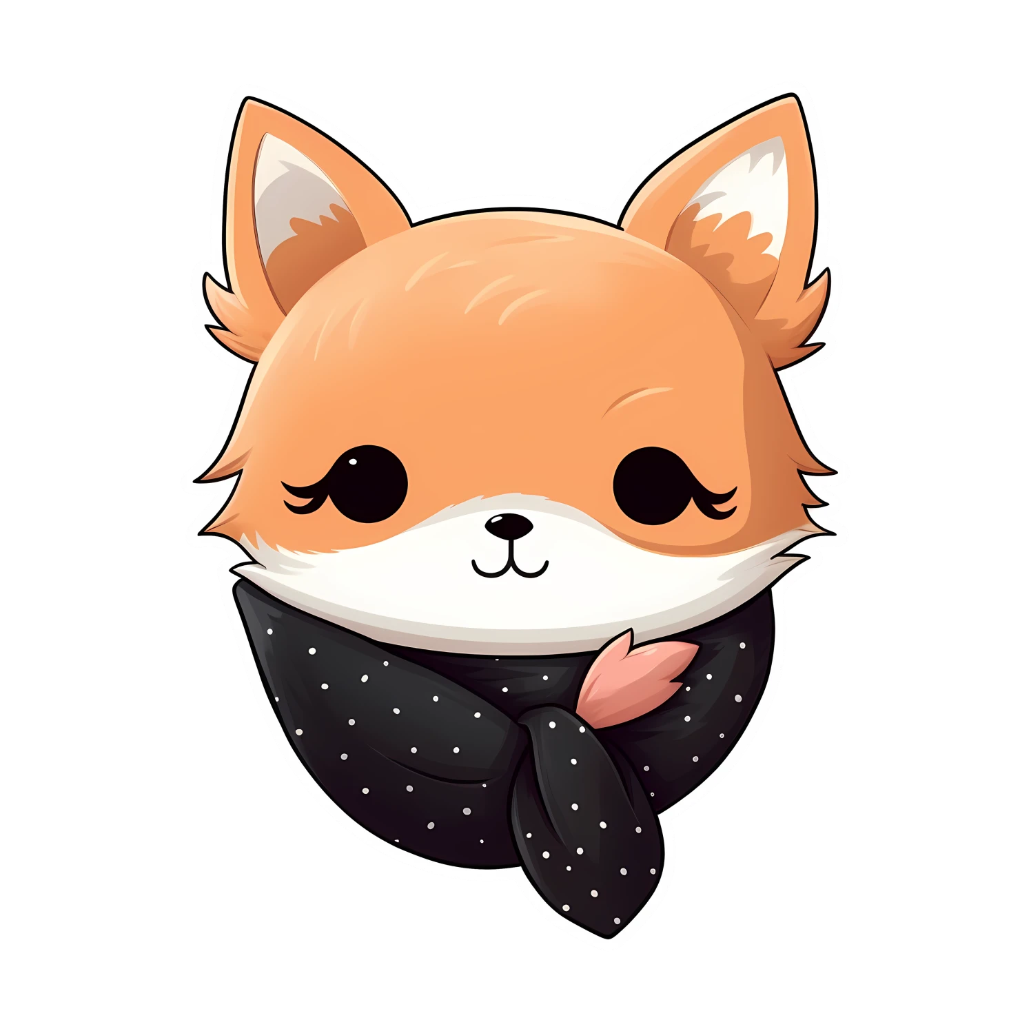 Kawaii fox sticker isolated on transparent background #27855