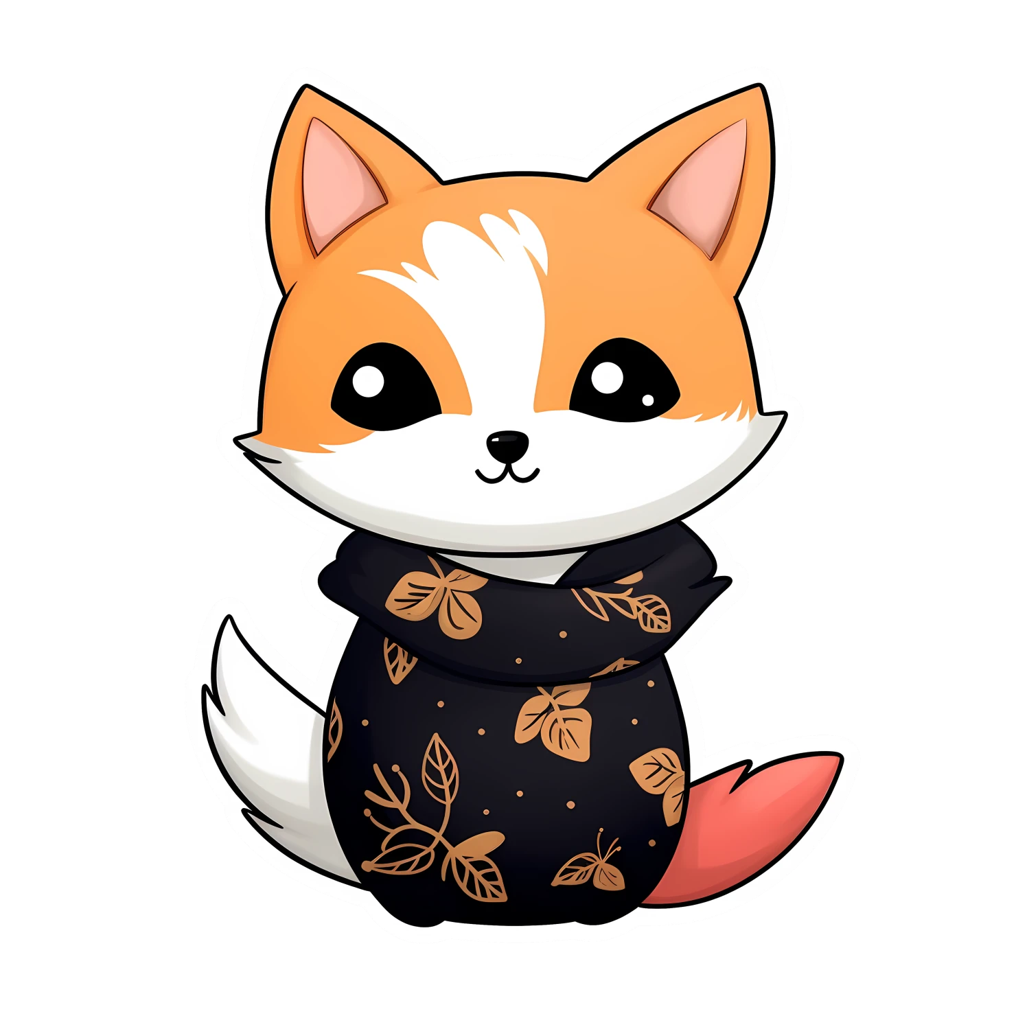 Kawaii fox sticker isolated on transparent background #27856