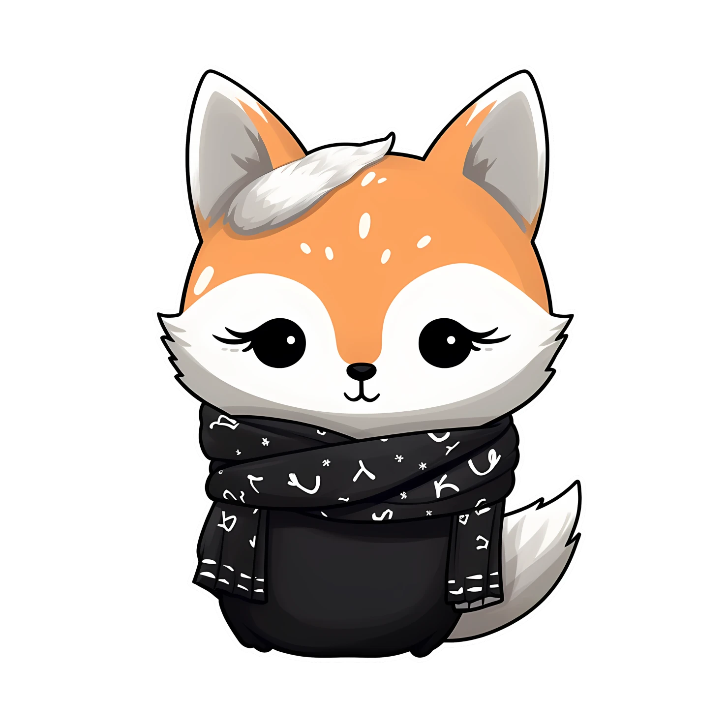 Kawaii fox sticker isolated on transparent background #27859