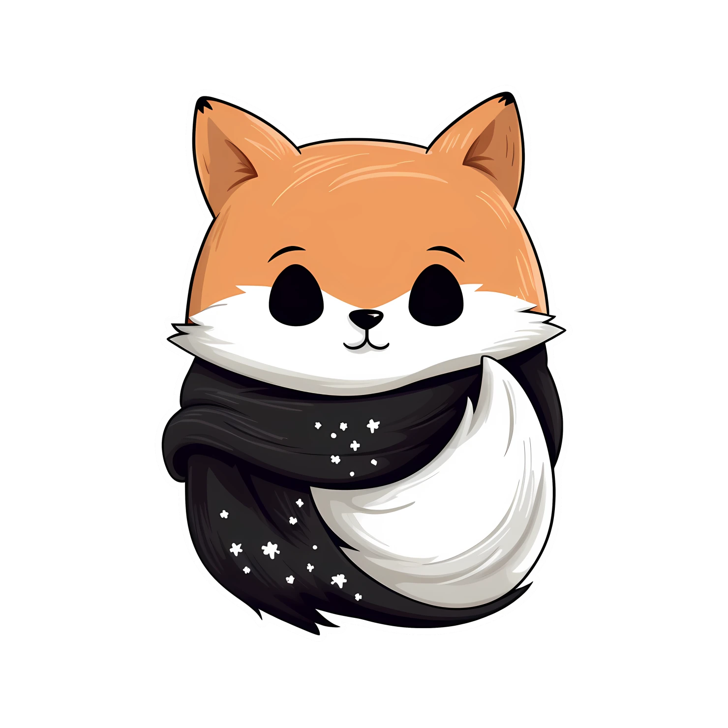 Kawaii fox sticker isolated on transparent background #27860