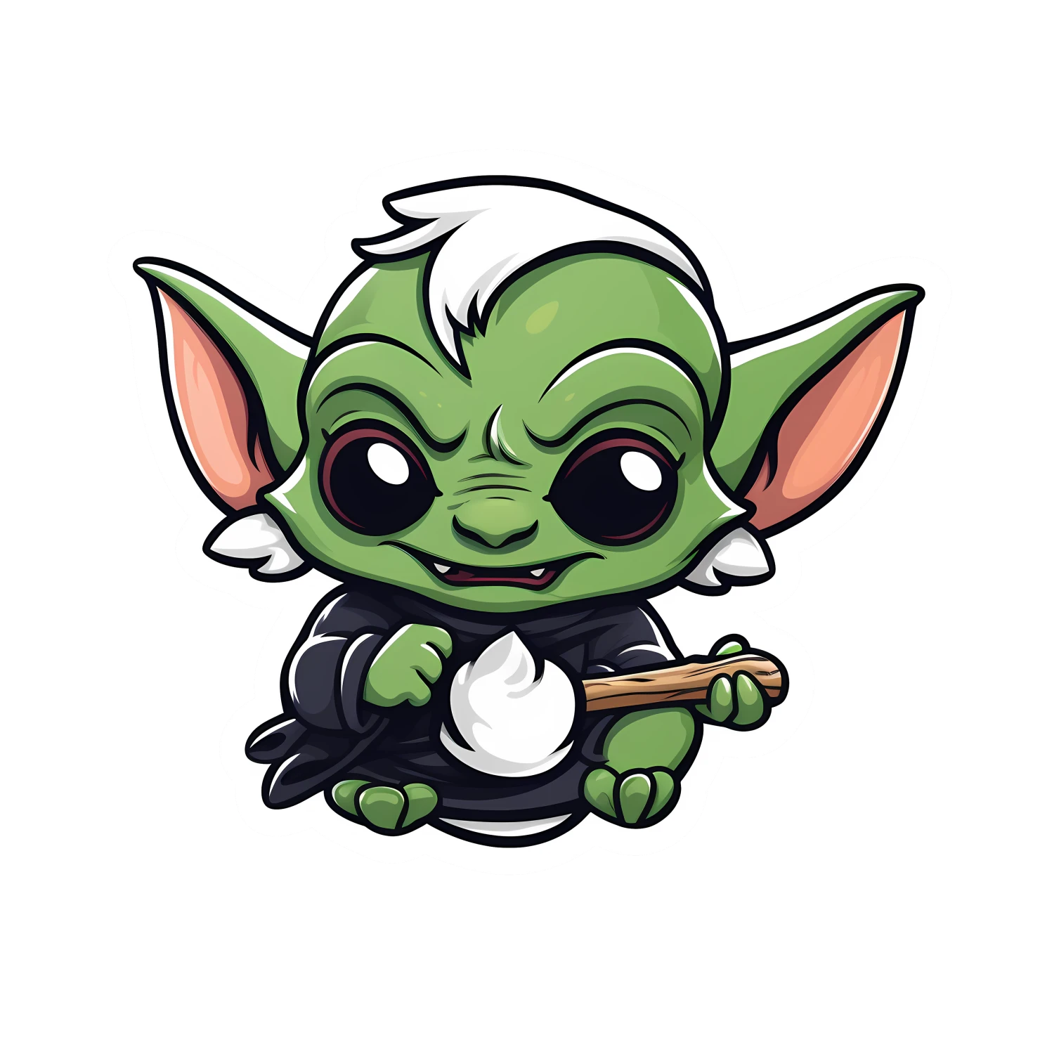 Kawaii goblin sticker isolated on transparent background #27861