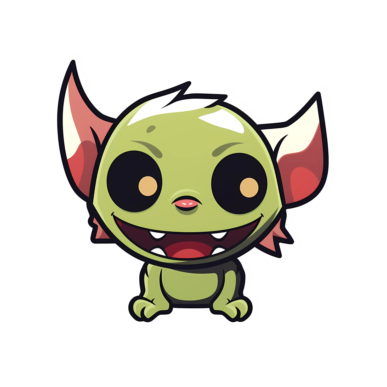 Kawaii goblin sticker isolated on transparent background #27864