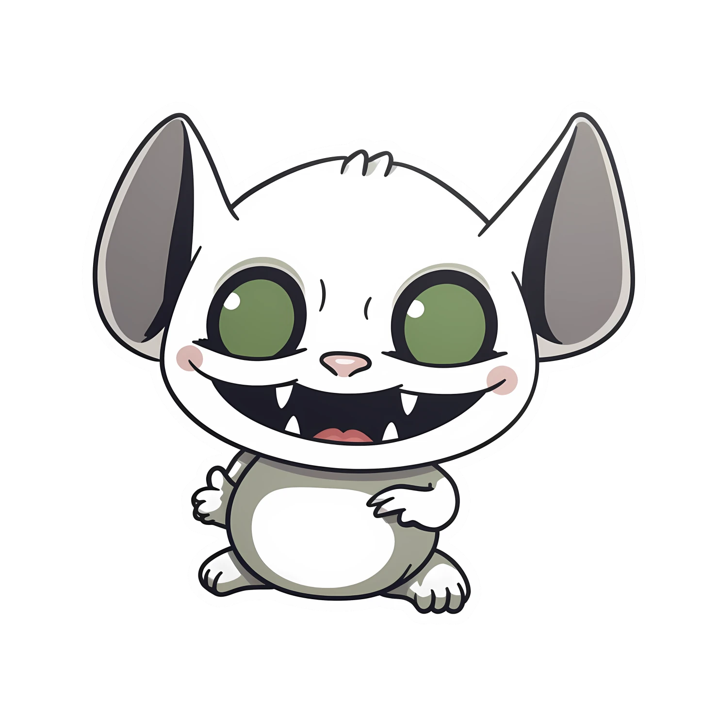 Kawaii goblin sticker isolated on transparent background #27865