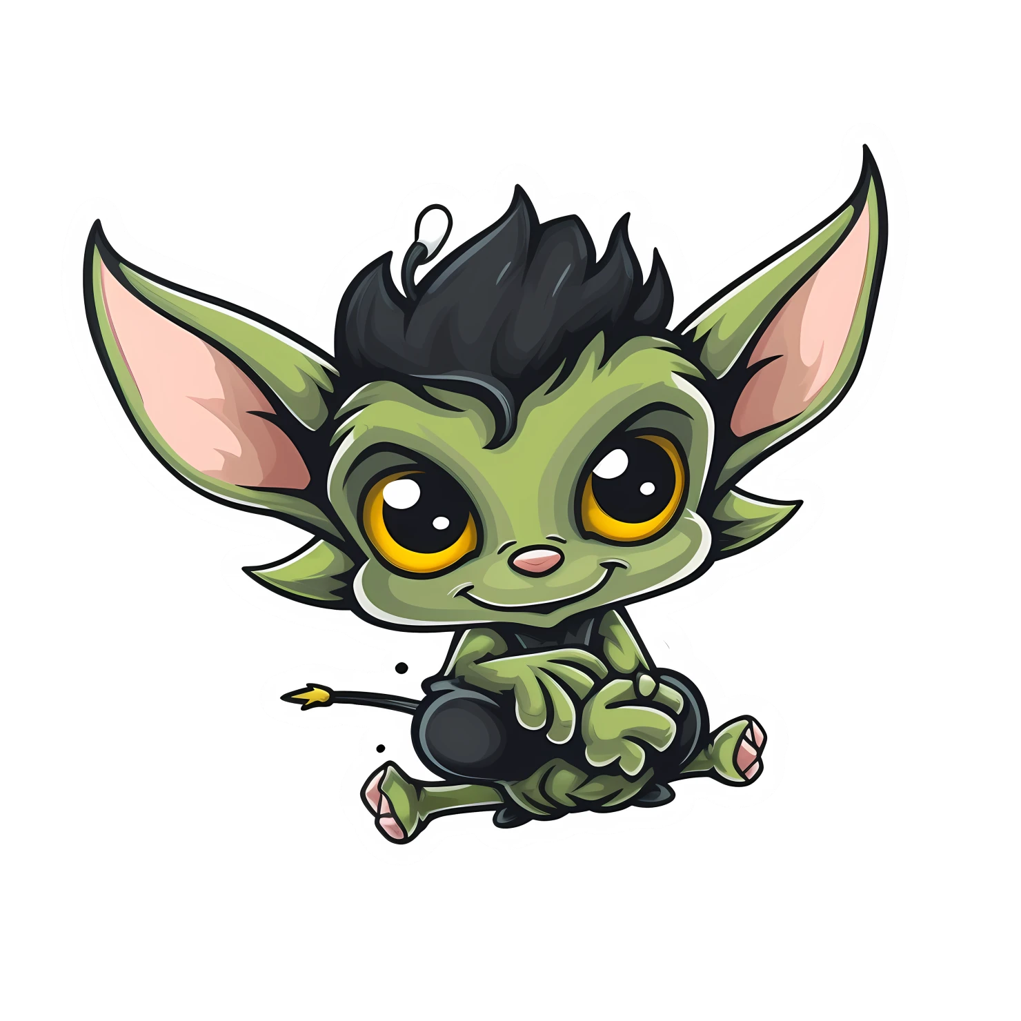 Kawaii goblin sticker isolated on transparent background #27869