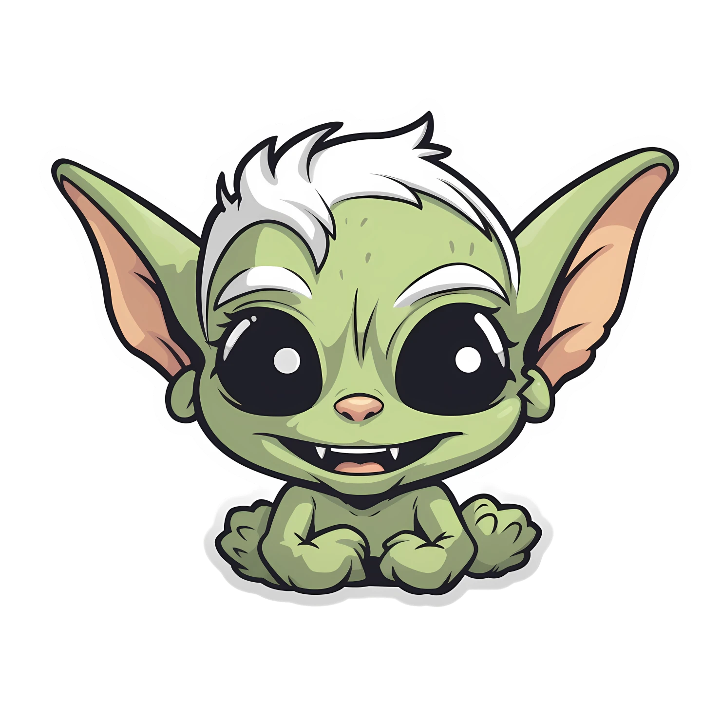 Kawaii goblin sticker isolated on transparent background #27871