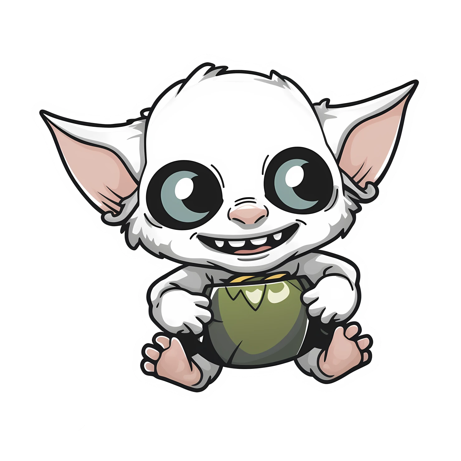 Kawaii goblin sticker isolated on transparent background #27872