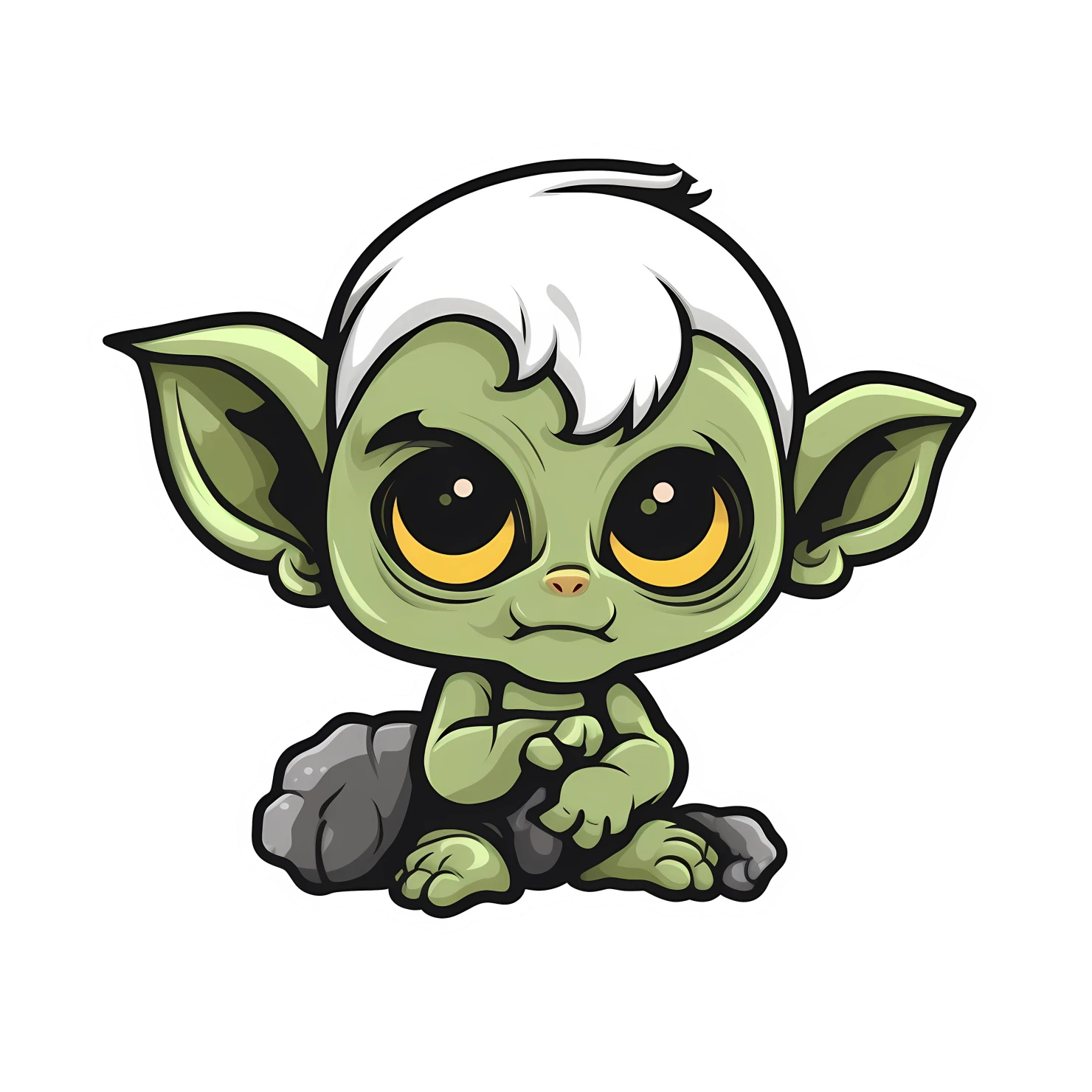 Kawaii goblin sticker isolated on transparent background #27874