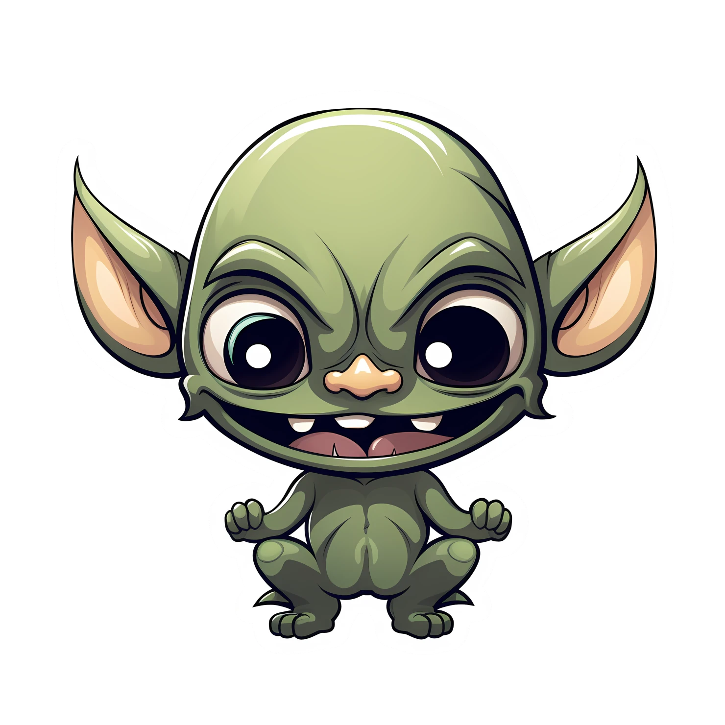 Kawaii goblin sticker isolated on transparent background #27875