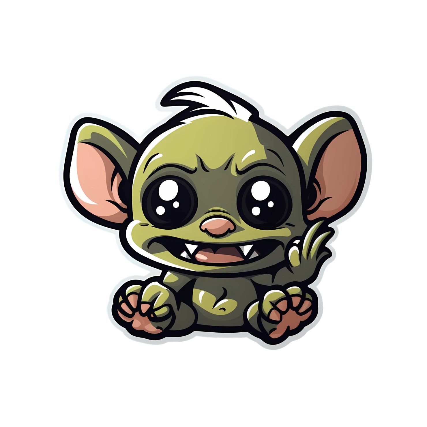 Kawaii goblin sticker isolated on transparent background #27877
