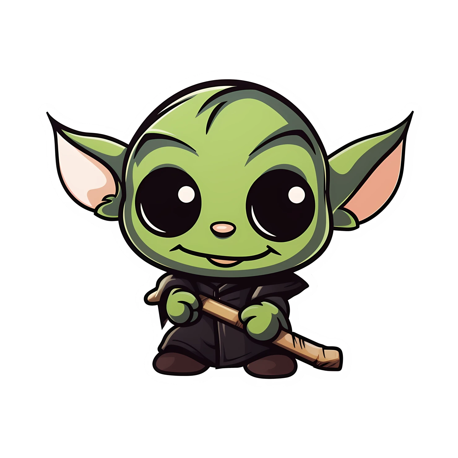 Kawaii goblin sticker isolated on transparent background #27879