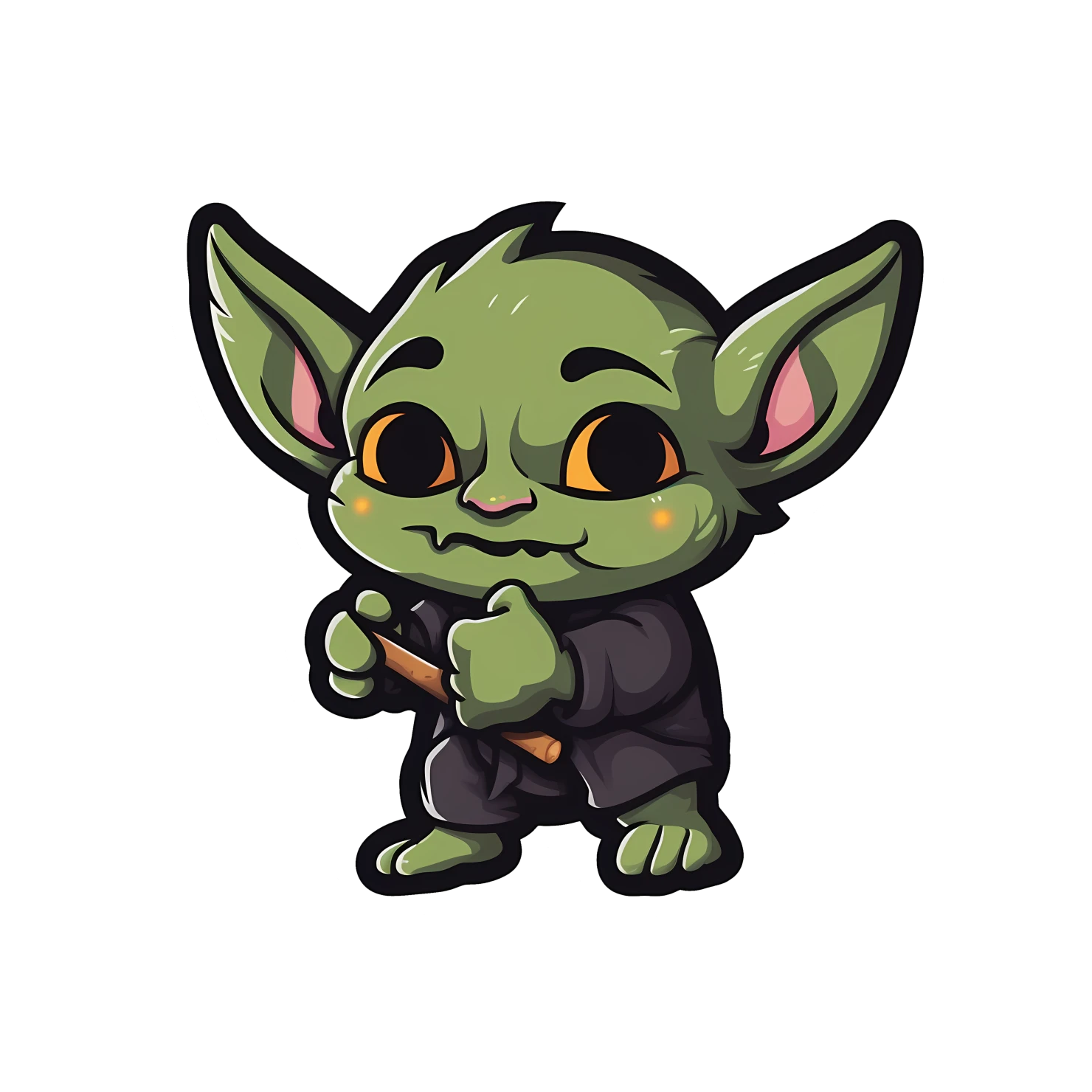 Kawaii goblin sticker isolated on transparent background #27880