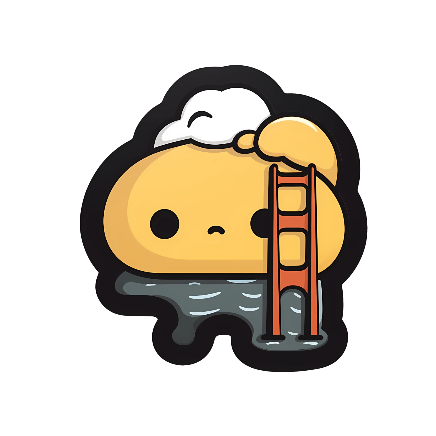 Kawaii golden bridge sticker isolated on transparent background #27881
