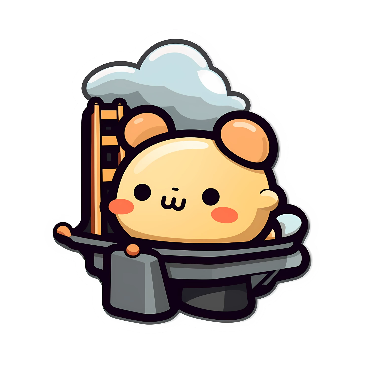 Kawaii golden bridge sticker isolated on transparent background #27882