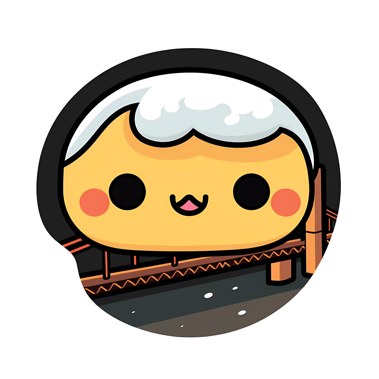 Kawaii golden bridge sticker isolated on transparent background #27885