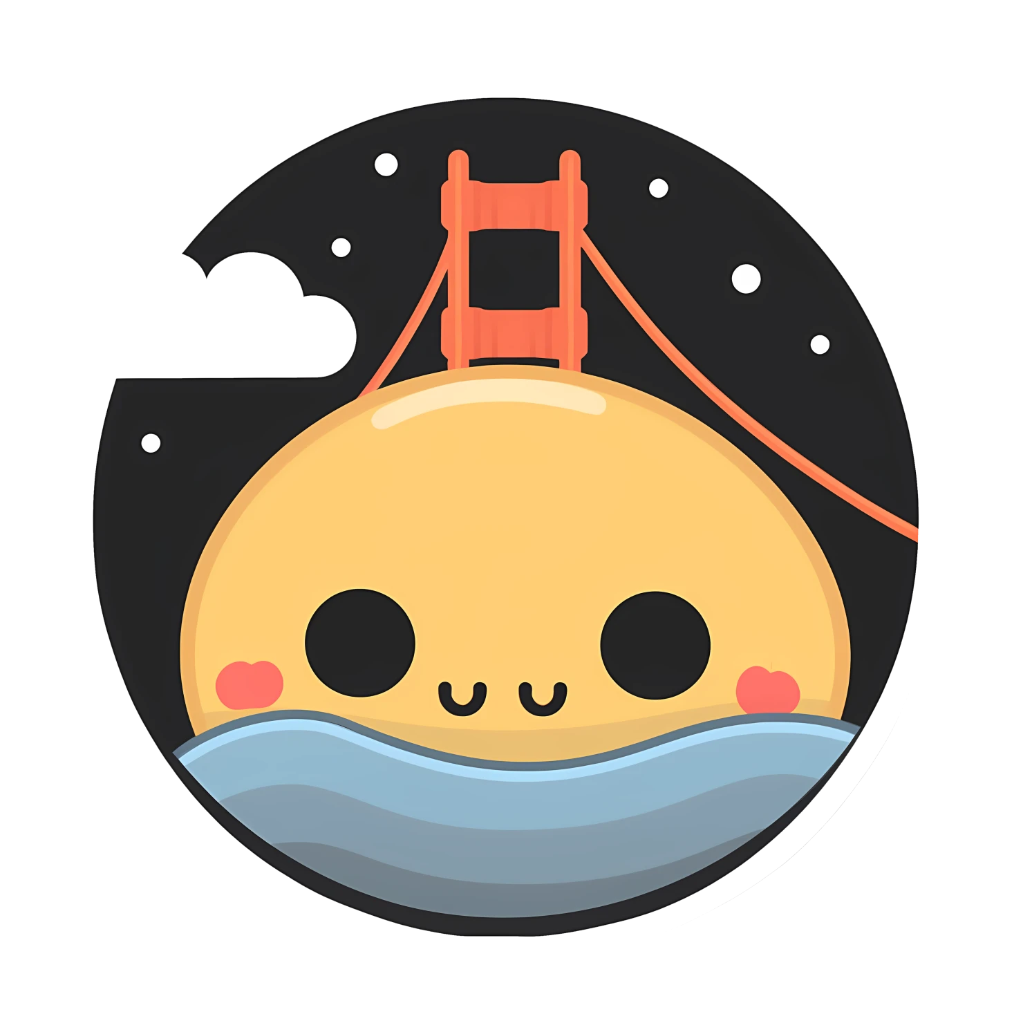 Kawaii golden bridge sticker isolated on transparent background #27889