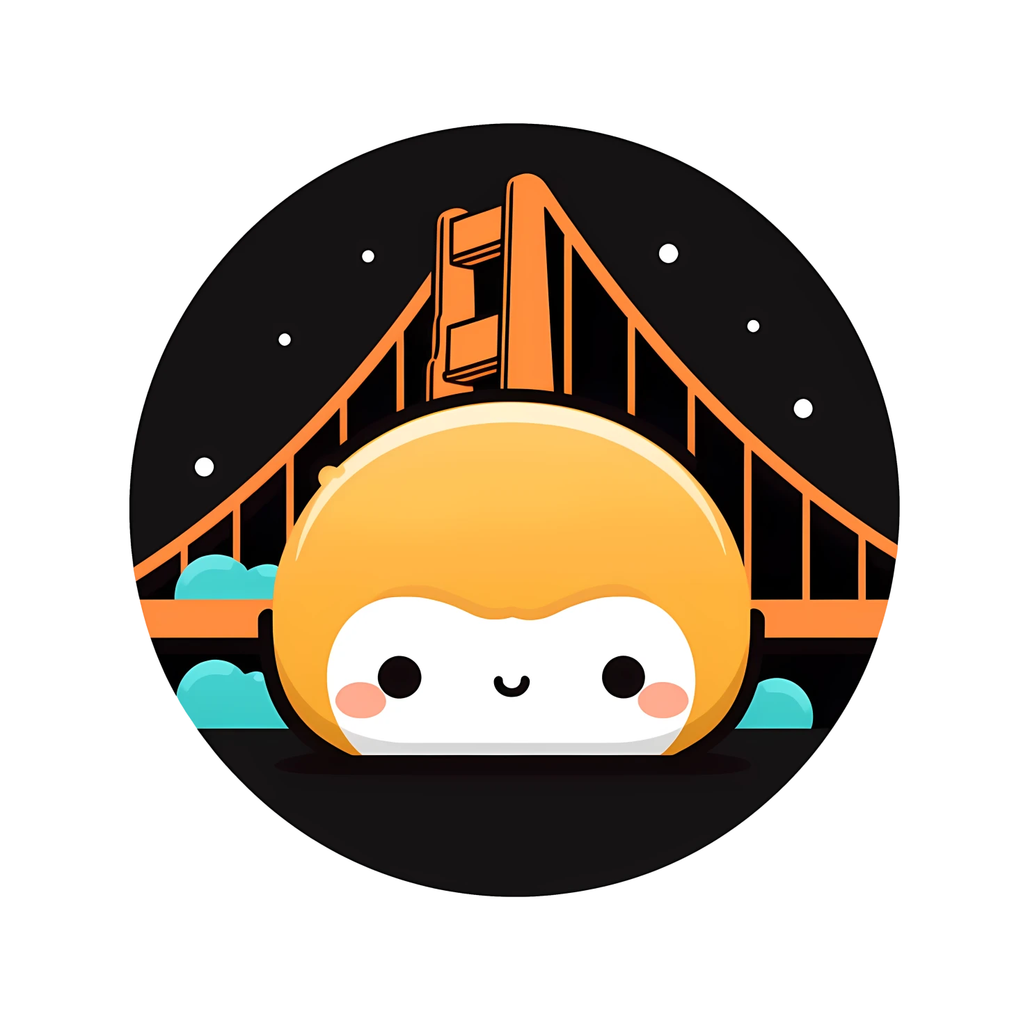 Kawaii golden bridge sticker isolated on transparent background #27890