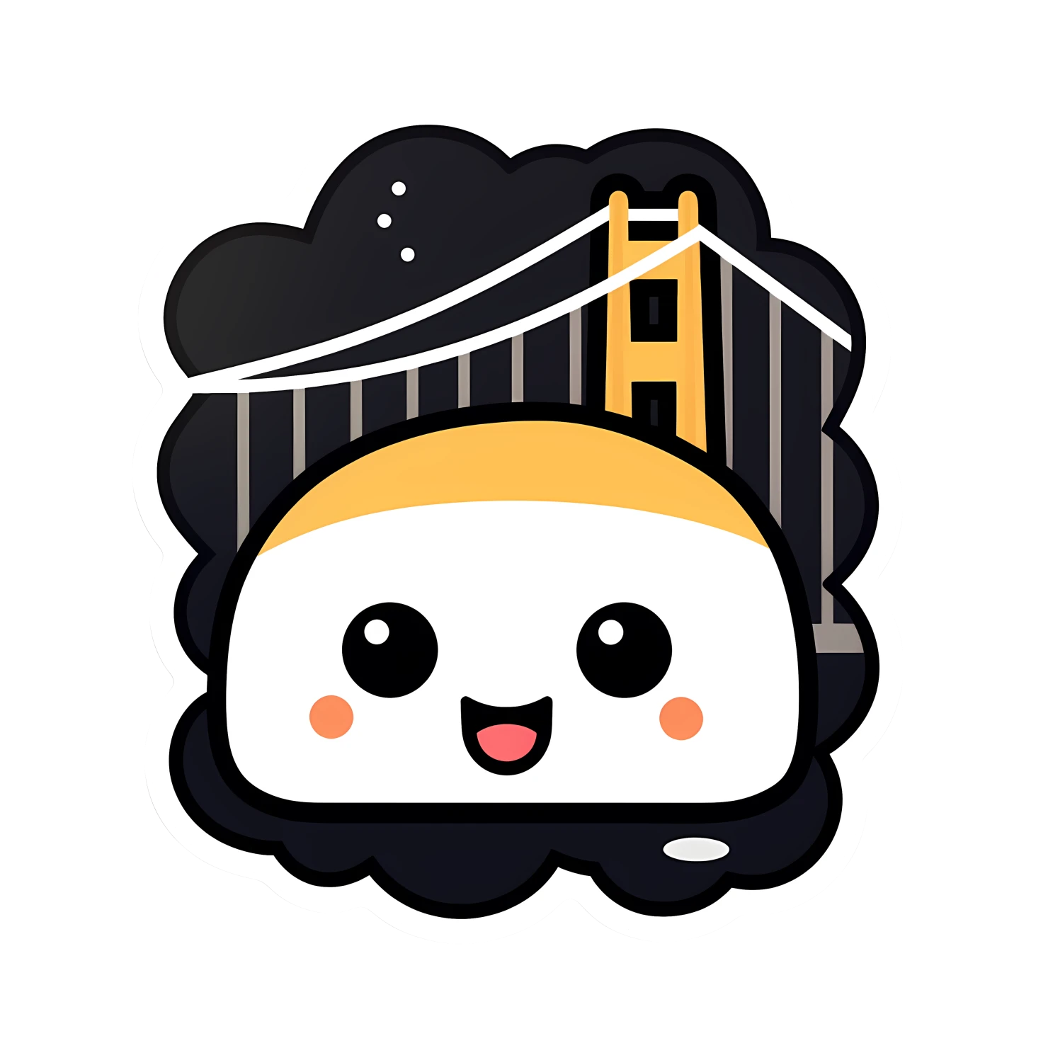 Kawaii golden bridge sticker isolated on transparent background #27892