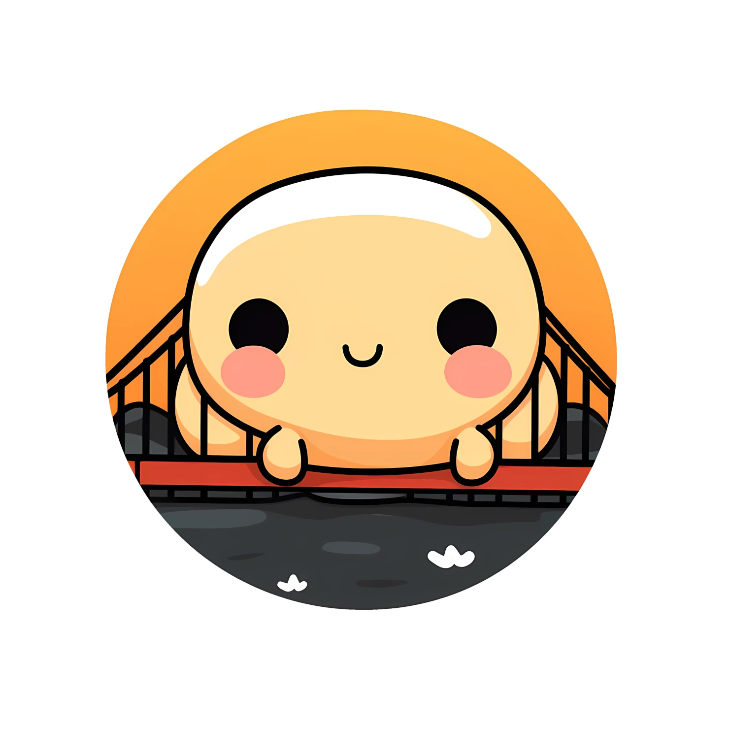 Kawaii golden bridge sticker isolated on transparent background #27895
