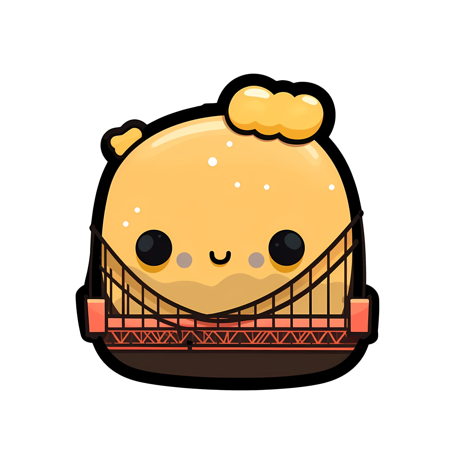 Kawaii golden bridge sticker isolated on transparent background #27896