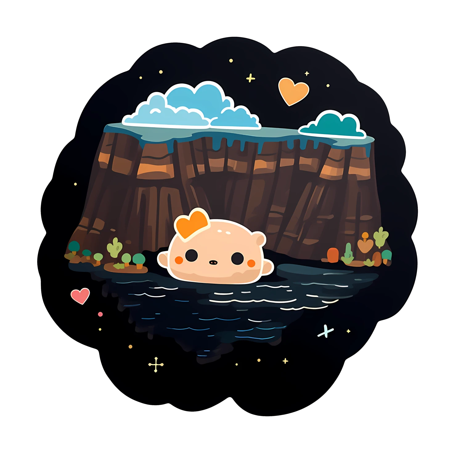 Kawaii grand canyon sticker isolated on transparent background #27908