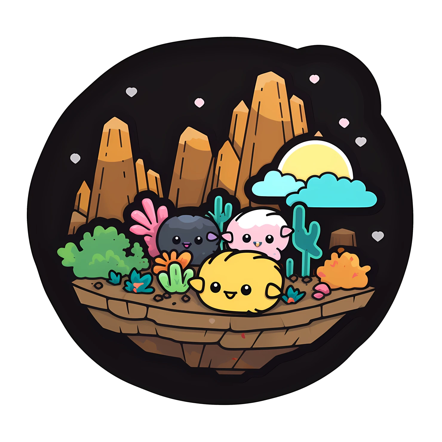 Kawaii grand canyon sticker isolated on transparent background #27910