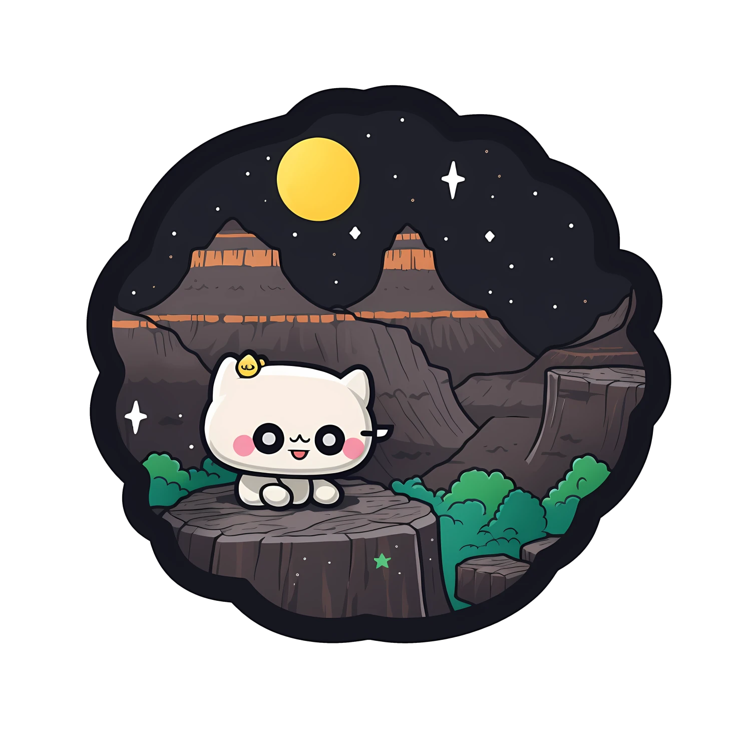 Kawaii grand canyon sticker isolated on transparent background #27911
