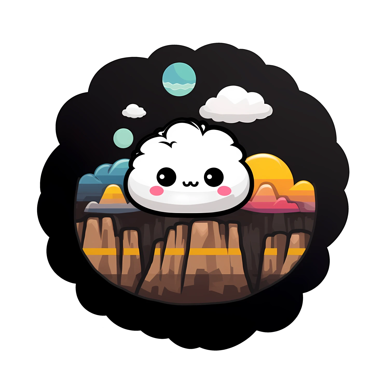Kawaii grand canyon sticker isolated on transparent background #27915